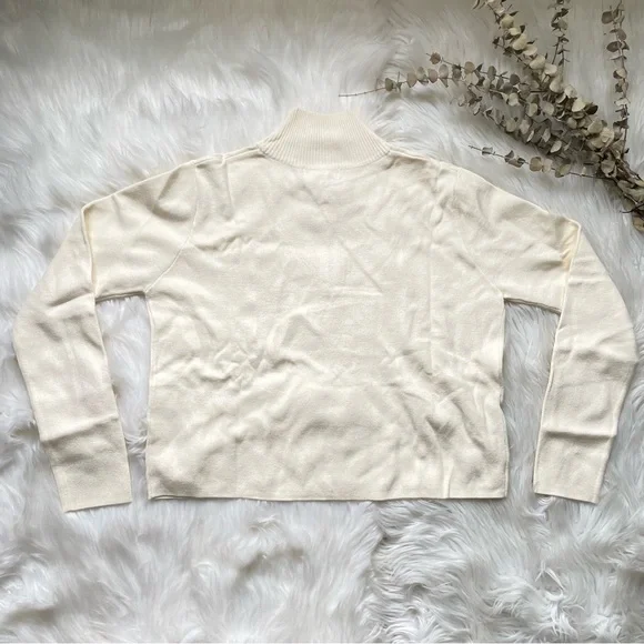 Nordstrom Cali Be Soft Quarter Zip Mock Neck Sweater Creamy Beige Large - Picture 7 of 10